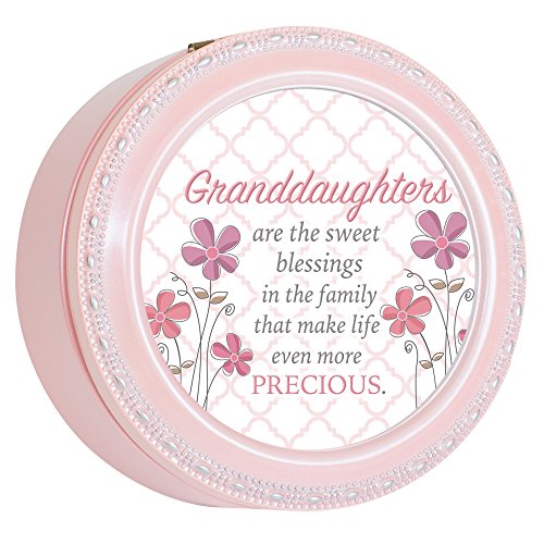 Cottage Garden Granddaughters Sweet Blessings Glossy Pink Tiny Round Music Box Plays You are My Sunshine
