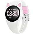 Bigmeda Kids Watch, Digital Watch for Girls Boys, Sport Watch with Alarm Clock, Stopwatch, Waterproof Fitness Tracker with No App for Ages 5-12 Children (MEHeipin-White Pink)
