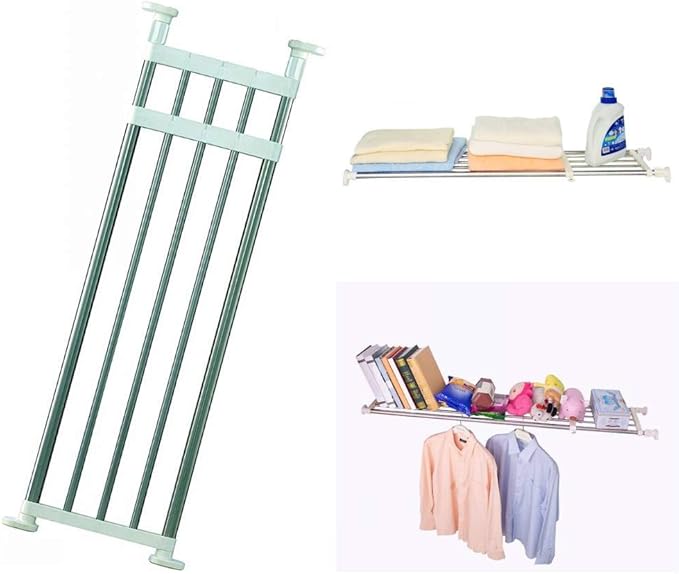 Baoyouni Expandable Closet Tension Shelf Adjustable Clothes Storage