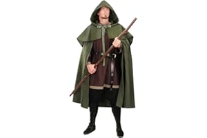 JPXH Medieval Cloak with Hood Renaissance Witch Cape Halloween Costume