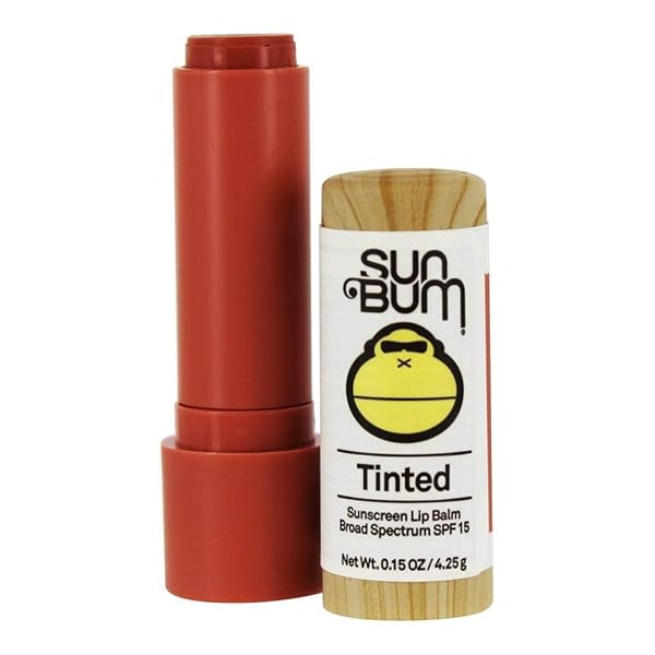 SUN BUM TINTED LIP BALM SAND BAR | SPF 15 | UVA / UVB BROAD SPECTRUM PROTECTION | SENSITIVE SKIN SAFE | HYPOALLERGENIC,PARABEN FREE | OZYBENZONE FREE | 0.15 OZ