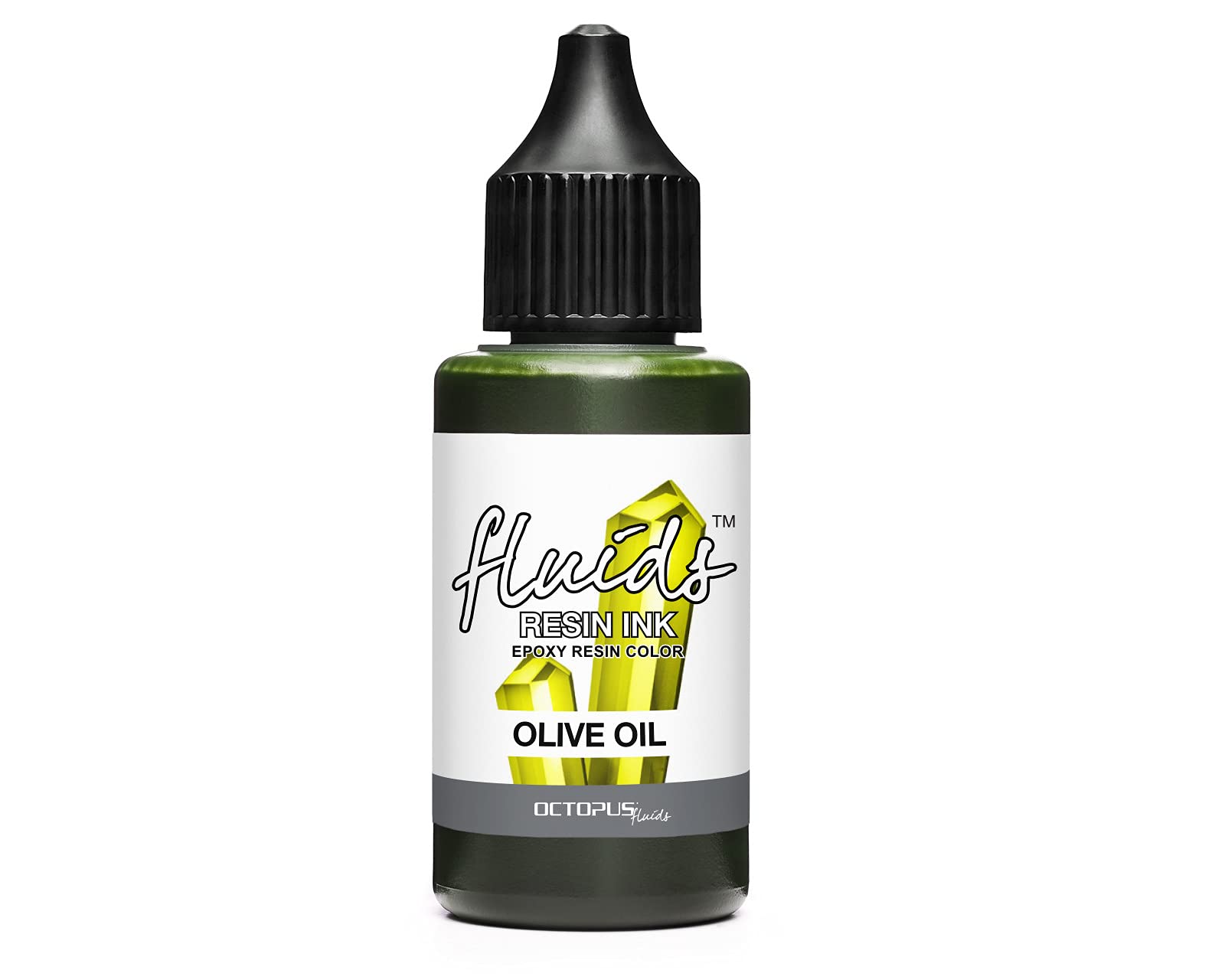 Octopus Fluids Resin Ink Olive Oil, Alcohol Ink for Epoxy Resin and UV Resin, epoxy Resin Colour Translucent for Resin Art, Resin dye Liquid, 30 ml, Green