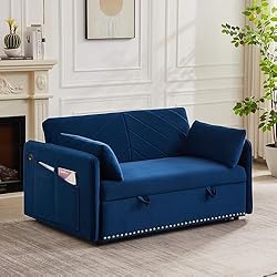 55-inch Loveseat Pull Out Sofabed ,Modern 3 in 1