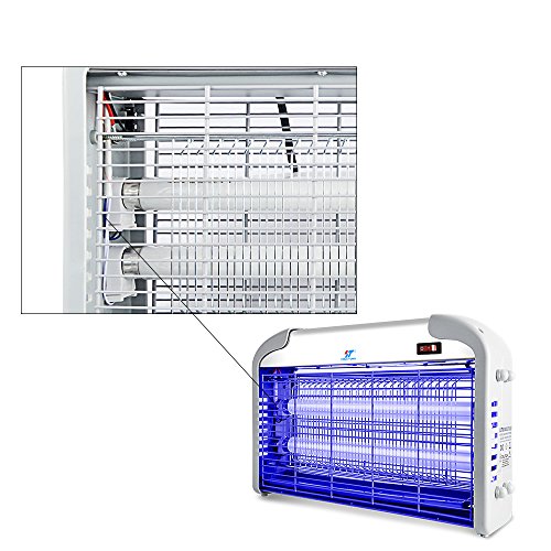 Hengtong Electric Mosquito Killer Fly Bugs Zapper Insects Pest Control Trap UV Lamp with Wall Hanging Chain - 2 X 10W Tubes - 430 sq.ft Coverage