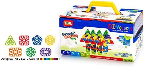 Smart Builder Toys Snow Geometric Graphical Snow Interlocking Blocks 110 piece set in a plastic storage container