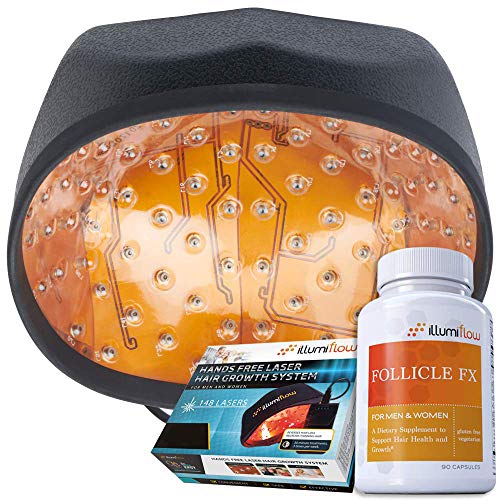 illumiflow 148 Bundle, Laser Cap, DHT Blocking Vitamins, and Hair
