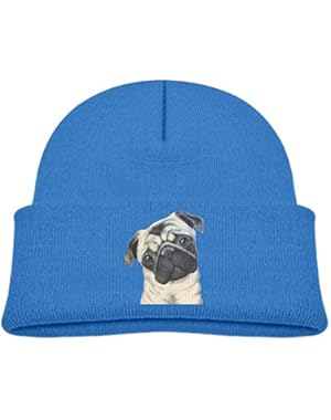 Kids Humor Poor Pug Dog Watercolor Casual Flexible Winter Knit Hats/Ski Cap/Beanie/Skully Hat Cap