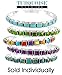 Stackable 925 Sterling Silver Bangle Bracelet with Genuine Turquoise and Gemstones