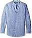 Perry Ellis Men's Rolled Sleeve Solid Linen Shirt
