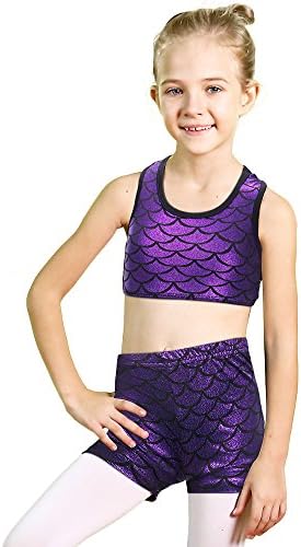 ZNYUNE New Kids Girls Gymnastic Dance Cheerleading Crop top & Short Set