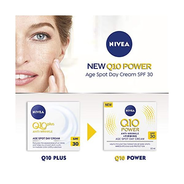 NIVEA-Q10-Power-Anti-Wrinkle-Firming-Age-Spot-Day-Cream-SPF30-50-ml-Anti-Ageing-Face-Cream-with-Creatine-Q10-Reduces-the-Appearance-of-Wrinkles NIVEA Q10 Anti-Wrinkle Power Protecting Day Cream SPF 30 (50ml), Anti-Wrinkle Face Cream with Skin Identical Q10 and…