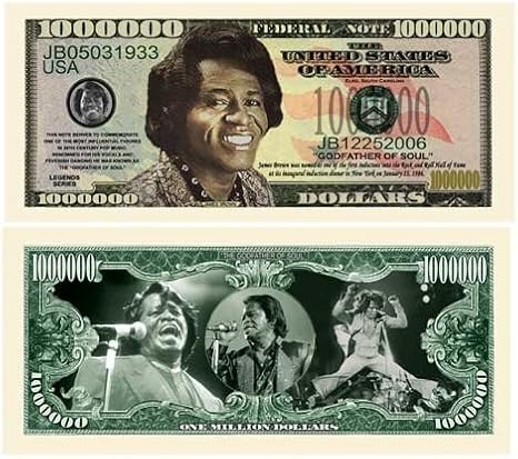 American Art Classics James Brown Million Dollar Bills Pack Of 5 Best Gift For Fans Of The Godfather Of Soul Toys Games Amazon Com American Art Classics James Brown Million Dollar Bills Pack Of 5 Best Gift For Fans Of The Godfather Of Soul Toys Games Amazon Com