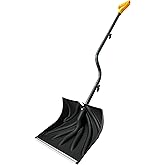 YEITSNOW Snow Shovel for Driveway 17-Inch Wide Ergonomic Heavy Duty Snow Removal Winter Tool 57” Long with Bent Handle Alumin