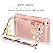 Sunba Youth Phone Case, Clear iPhone 6s Plus Case for Girls, Garden Floral Flower with Swarovski Element Crystal for iPhone 6 Plus 6S Plus, Transparent Hard PC, Rosegold-Flower