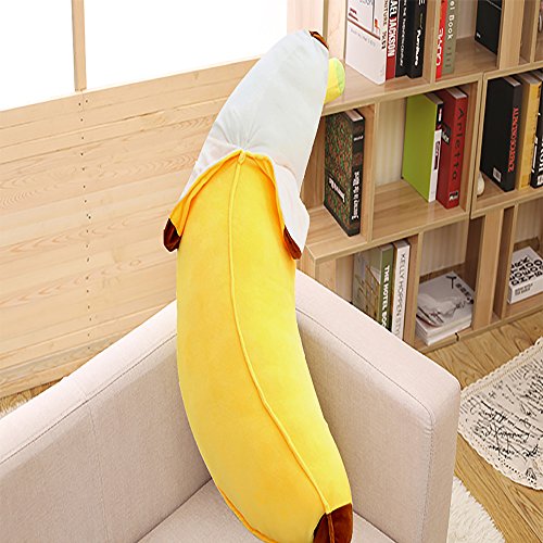 Qpower Peeled Banana Plush Stuffed 17.7” 45cm Cute Pillow Cushion Doll Toy Birthday Gift