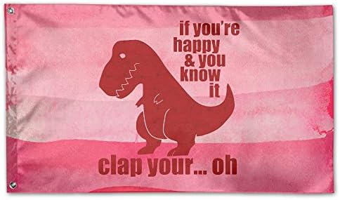 Clap Your Oh Sad T-Rex Large 3 X 5 Feet Officially Licensed Flags 3-Feet By 5-Feet
