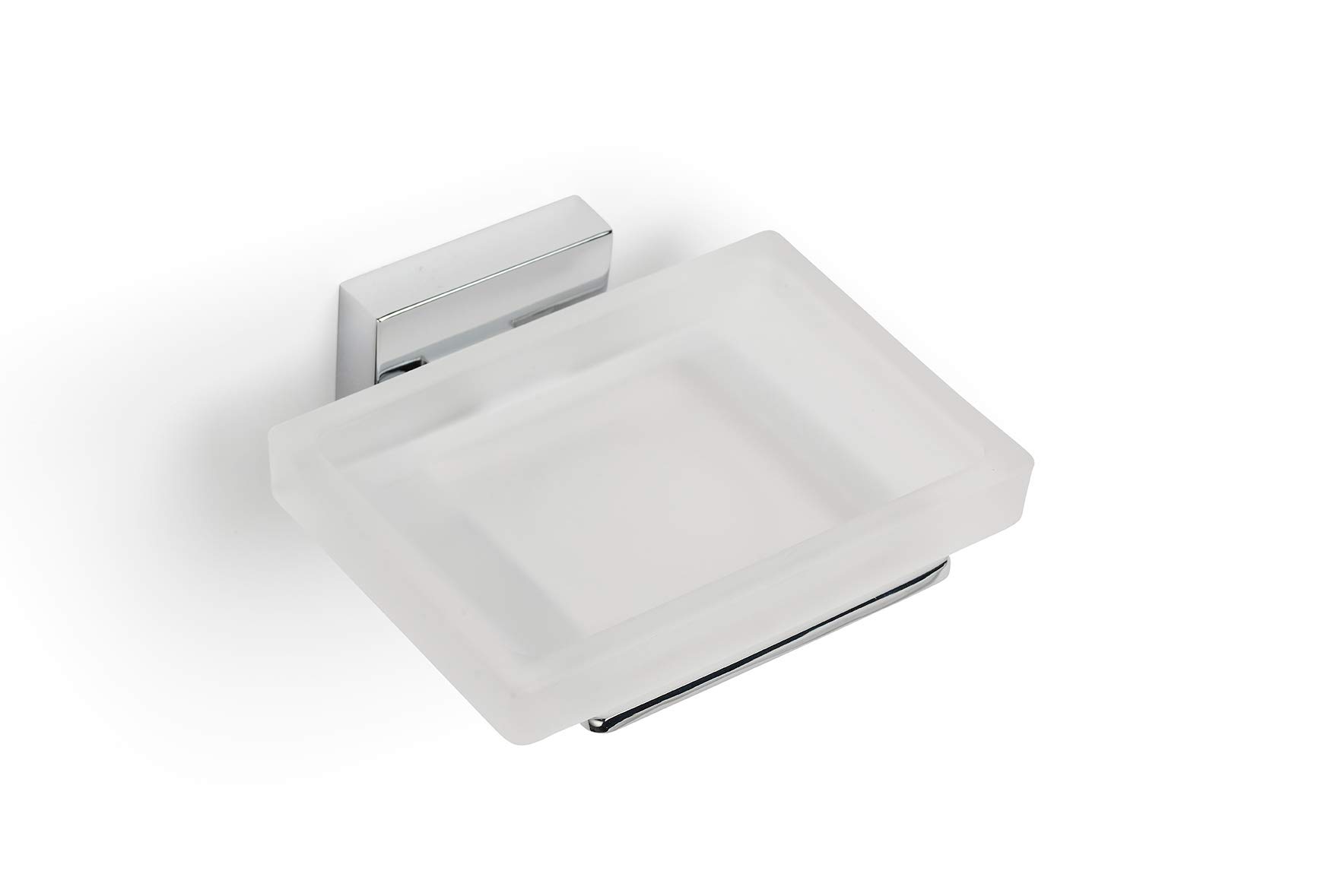 Croydex QM511941 Flexi-Fix Easy to Fit Cheadle Chrome Plated Square Design Soap Dish and Holder