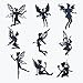 Creative Embellishments Scrapbook Laser Cut Chipboard Fairies Set of 9 (Black)