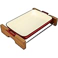 Lava Cast Iron Lasagna Pan, Three Layers of Enameled Cast Iron Lasagna Pan, Baking Tray with Service Stand, 10x16 Inch Rectangular Oven Safe Serving Dish (Red)