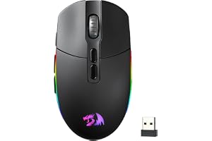 Mouse Gamer Redragon Invader Pro Híbrido Sem Fio 2.4GHz Cabo Paracord USB-C Removível 10000 DPI 9 Botões Preto M719RGB-PRO