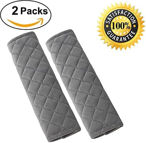 Seatbelt Pads,Car Belt Protector,Seat Belt Shoulder Strap Covers Harness Pads For Car/Bag,Soft Comfort Helps Protect You Neck And Shoulder From The Seatbelt Rubbing/Lrritation (Gray 2-Pack)