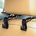 AULLY PARK Car Back Seat Headrest Hanger Holder Hooks for Bag Purse (Black - Set of 4)
