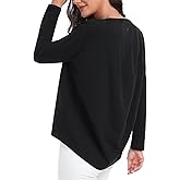 HeyNuts Long Sleeve Workout Shirts for Women Boat Neck Yoga Tops Loose Fit Soft Casual Shirts