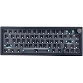 BOYI GMK67 Barebones Keyboard Kit,VIA Programmable Custom BT5.0/2.4GHz/Type-C Tri-Mode Gasket Mounted Hot Swap RGB 4000mAh Wireless 65% Mechanical Gaming Keyboard DIY Kit with Knob(Black)