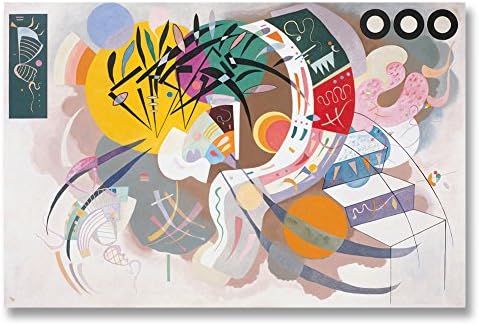 Wassily Kandinsky Dominant Curve 1936 Original Abstract Canvas Paintings Hand Painted Reproduction Unframed Tablet - 36X24 inch (91X61 cm) for Living Room Bedroom Dining Room Wall Decor To DIY Frame