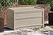 Suncast 50 Gallon Box Small Waterproof Outdoor Storage Container for Gardening Tools, Athletic Equipment and More Store Items on Deck, Patio, Backyard, Taupe