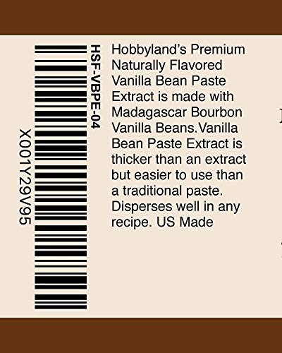 Hobbyland Madagascar Bourbon Vanilla Bean Paste Extract (4 Fl Oz) Medium Viscosity In-between Paste and Extract