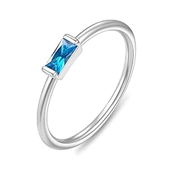 RLMOON Birthstone Ring for Women Non Tarnish Silver