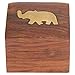 Indian Elephant Charm Jewelry Holder Organizer 2 x 2 x 1.5 Inch Small Wood Box Jewelry Boxes for Rings Wedding Gift