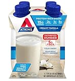 Atkins Gluten Free Protein-Rich Shake, Creamy Vanilla, Keto Friendly, 4 Count