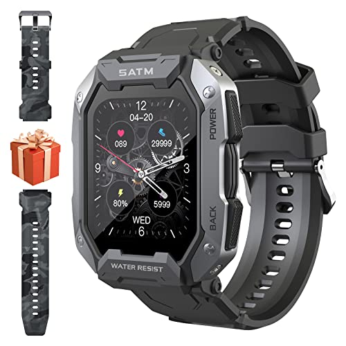 LYCHL Smart Watches for Men 5ATM/IP69K Waterproof Fitness Tracker