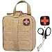 Infityle EMT Pouch - Tactical MOLLE Rip-Away 1000D Nylon Medical Utility Bag with Buckle Strap IFAK Pouches - Free Bonus First Aid Patch and Shear (Tan)