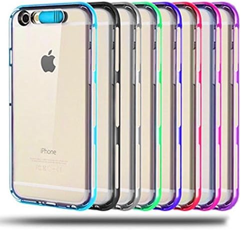 iPhone 6 Case, iPhone 6s Case, LED Flash Cover Illumination + Luminous Soft Protective Bumper Case (Light Blue)