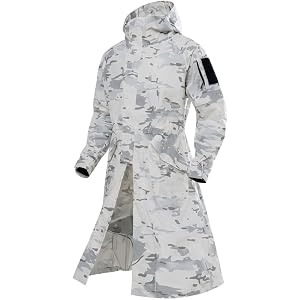 TRN BAC Industrial 2.0 Tactical Long Coat, Loose A-Line Trench Coat with Hood for Cosplay, Outdoor Sports