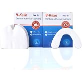 Y-Kelin Denture Adhesive Cushions Uppers &amp; Lowers, Adhesive-Free Denture Pads for Sore Gums, 30 Pads*2 (60 Strips)