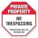 Private Property No Trespassing Sign, 12x12 Rust Free Aluminum, for Indoor or Outdoor Use - by ARMO