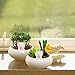 MyGift Mini White Ceramic Cute Cat Ornament Succulent Plant Pot/Small Adorable Kitty Tabletop Decorative Flower Planter Bowls with Rubber Plug, Set of 2