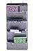 Elegant Wonders 4 Pocket Fabric Wall File Organizer for Home, Closet, and Office - Wall File Holder Mount Or Hanging Wall File Organizer Over The Door Or Cubicle. Hanging File Organizer by EW. [Gray]