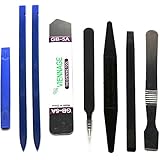 Professional Opening Pry Tool Repair Kit with Non-Abrasive Nylon Spudgers and Anti-Static Tweezers, 8 Piece Set