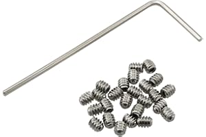 BAIRONG 25pcs 4-40 x 1/8" Stainless Steel Allen Head Hex Hexagon Socket Set Screws Cup Point with Hex Key Wrench
