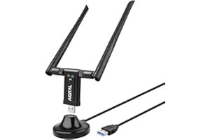 Long Range USB WiFi Adapter for Desktop PC - AC1200Mbps Dual Band 2.4GHz/5GHz Network Adapter with USB 3.0 Base, Support Wind