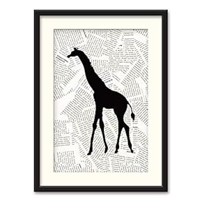 Black Paper Framed Canvas Wall Art for Living Room, Bedroom Animals or Plants Pop Up Vintage Newspaper Backgroud Canvas Prints for Home Decoration Ready to Hanging - 23x31 inches