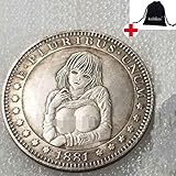 GoolCoinKit Hand Carved  Hobo Nickel Funny Coins-Sexy Girl Hobo Coin-1881 One-Dol Morgan Coins-Creative Keychain Pendant Kit CoolGoodsKit