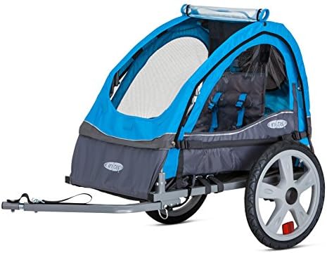 InStep Single Seat and Double Seat Foldable Tow Behind Bike Trailers, Featuring 2-in-1 Canopy and 16-Inch Wheels, for Kids and Children, Multiple Colors Available