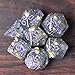 UDIXI Polyhedral DND Dice Sets Shimmer Gold Foil Dice for Dungeons and Dragons Pathfinder RPG MTG Table Gaming Dice - Gray
