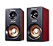 Besteye 507 PC Computer Speakers Phone for The Computers Laptop Tablet Smartphone Wood Computer Speakers USB–Dark Red Speakers